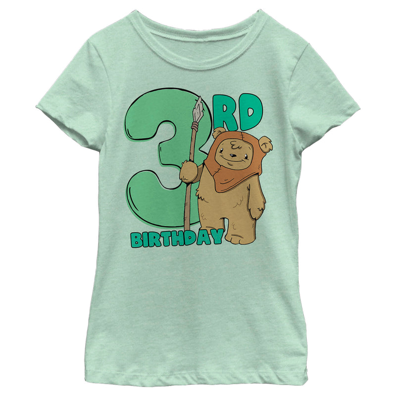 Girl's Star Wars 3rd Birthday Cute Ewok T-Shirt