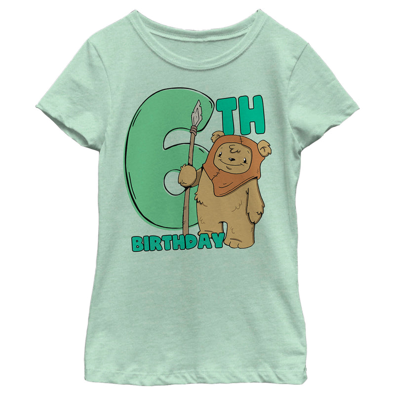 Girl's Star Wars 6th Birthday Cute Ewok T-Shirt