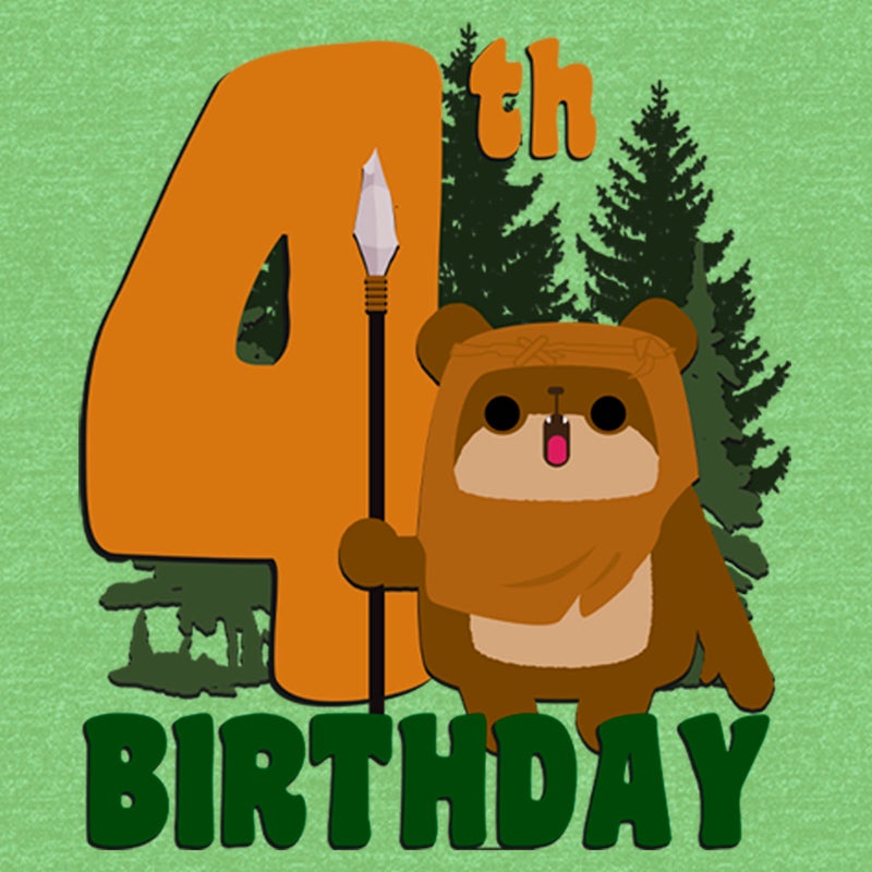 Girl's Star Wars Ewok 4th Birthday T-Shirt