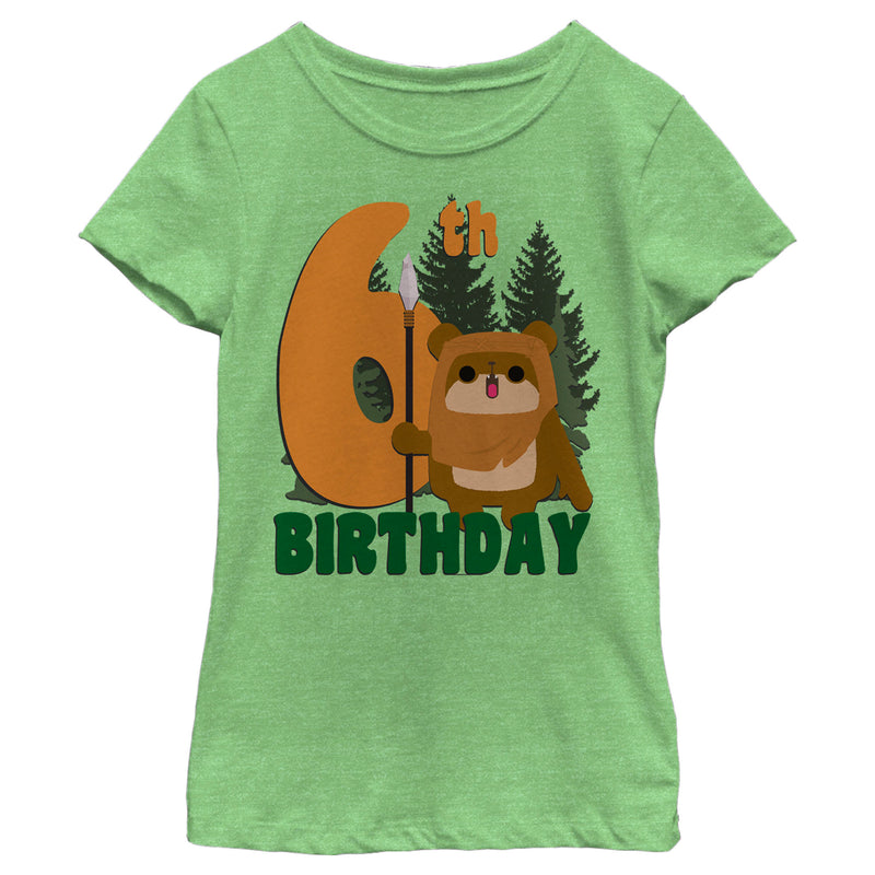 Girl's Star Wars Ewok 6th Birthday T-Shirt