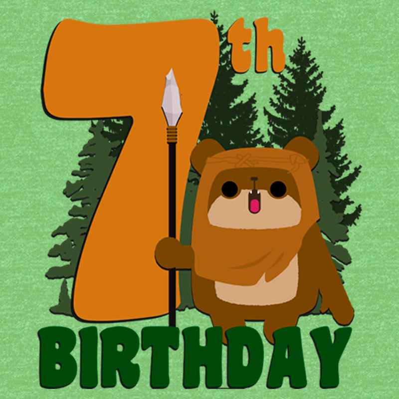 Girl's Star Wars Ewok 7th Birthday T-Shirt