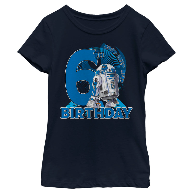 Girl's Star Wars R2-D2 6th Birthday T-Shirt