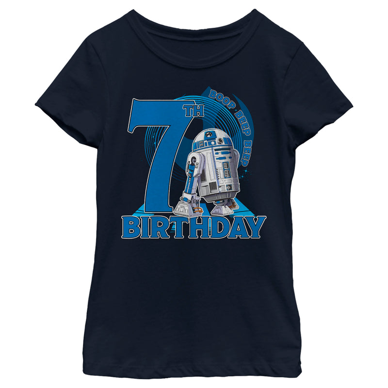 Girl's Star Wars R2-D2 7th Birthday T-Shirt