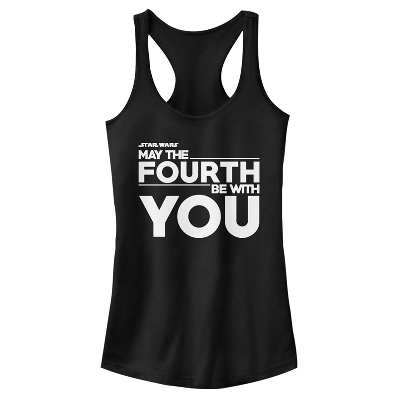 Junior's Star Wars May the Fourth Be With You Bold Racerback Tank Top