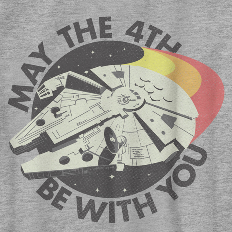 Boy's Star Wars Retro Millennium Falcon May the 4th Be With You T-Shirt
