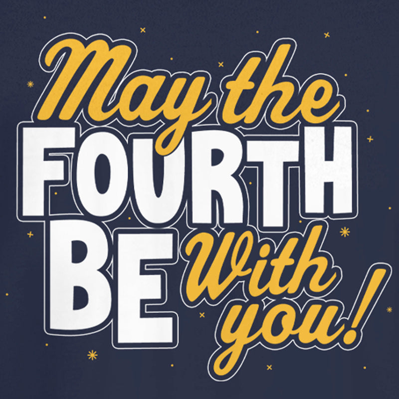 Junior's Star Wars May the Fourth Be With You Gold and White T-Shirt