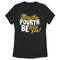 Women's Star Wars May the Fourth Be With You Gold and White T-Shirt