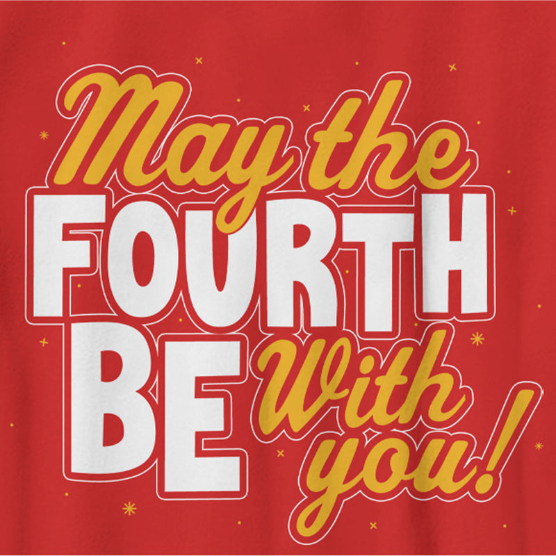 Boy's Star Wars May the Fourth Be With You Gold and White T-Shirt