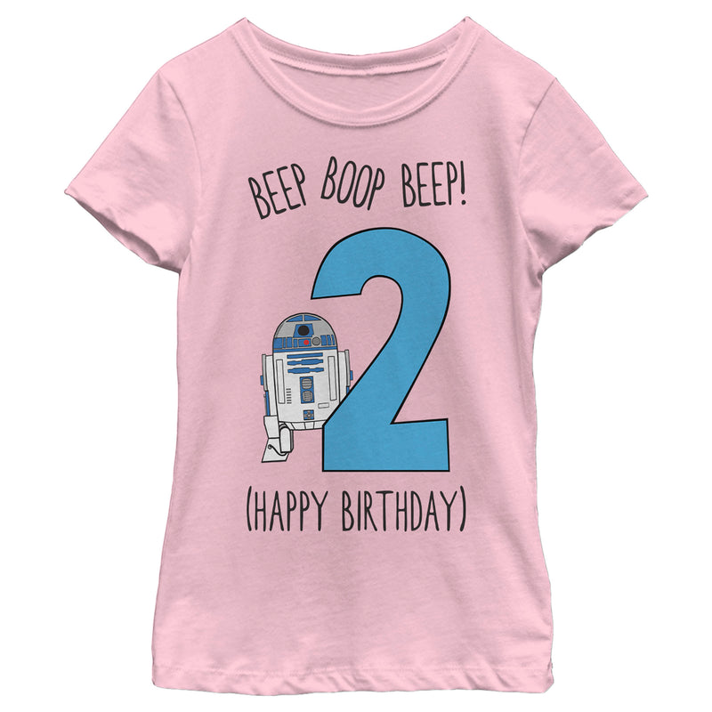 Girl's Star Wars R2-D2 Happy 2nd Birthday T-Shirt