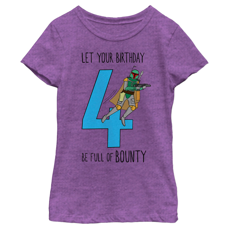 Girl's Star Wars Boba Fett 4th Birthday Full of Bounty T-Shirt