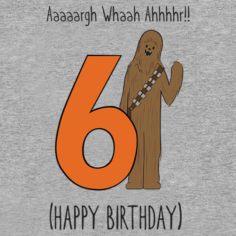 Boy's Star Wars Chewbacca Happy 6th Birthday T-Shirt