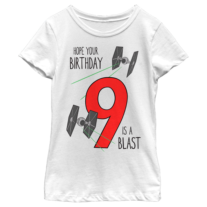 Girl's Star Wars TIE Fighter 9th Birthday Blast T-Shirt