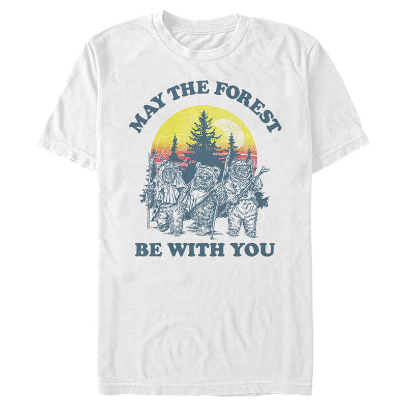 Men's Star Wars Ewok Sunset May the Forest Be With You T-Shirt