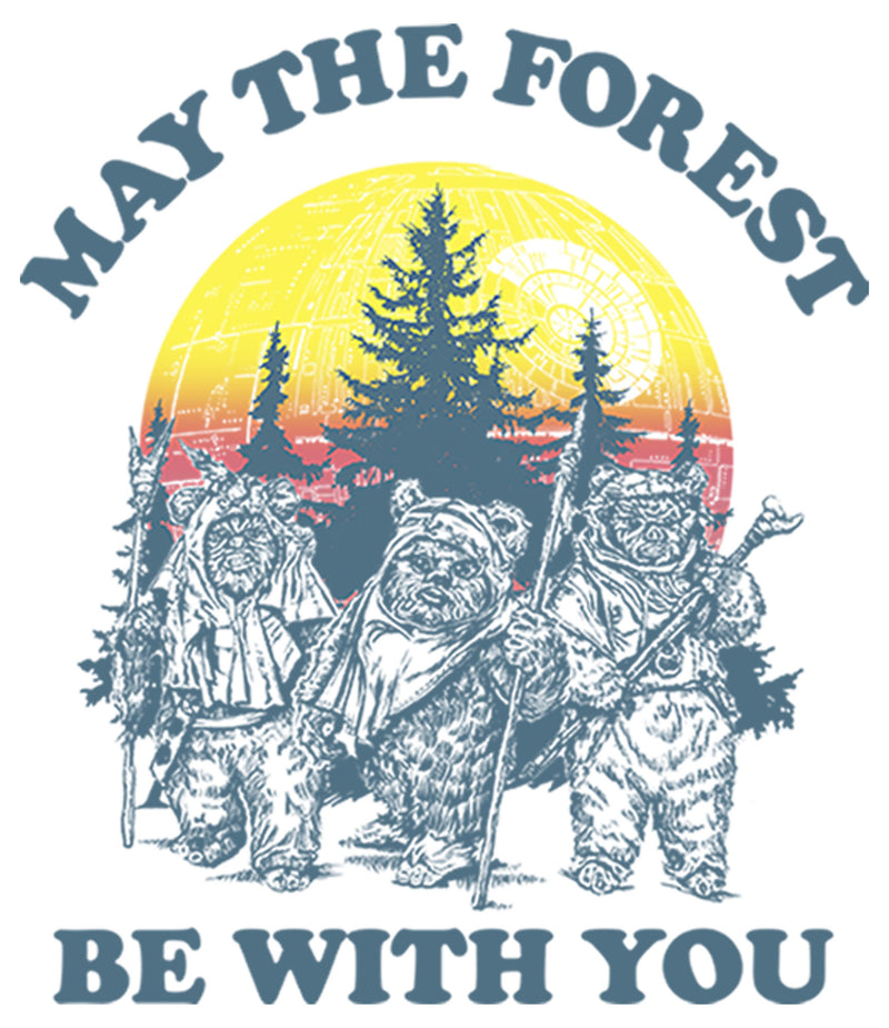 Men's Star Wars Ewok Sunset May the Forest Be With You T-Shirt