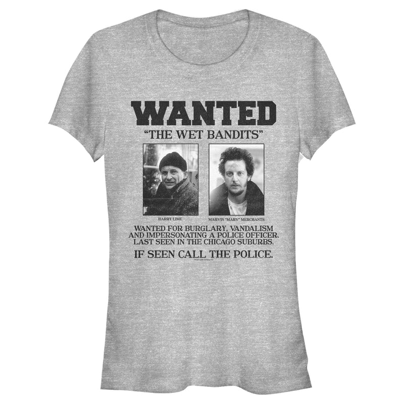 Junior's Home Alone Wet Bandits Wanted Poster T-Shirt