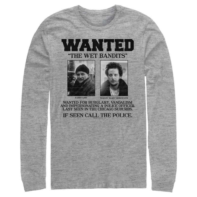 Men's Home Alone Wet Bandits Wanted Poster Long Sleeve Shirt