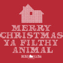 Men's Home Alone Merry Christmas Ya Filthy Animal Cross Stitch Pull Over Hoodie