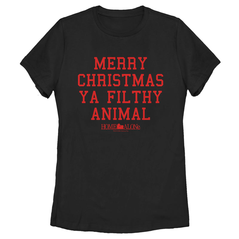 Women's Home Alone Merry Christmas Ya Filthy Animal T-Shirt