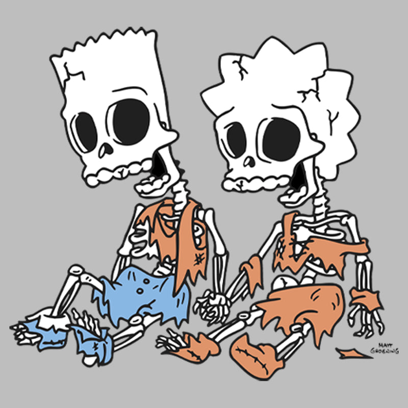 Men's The Simpsons Skeleton Bart and Lisa Long Sleeve Shirt