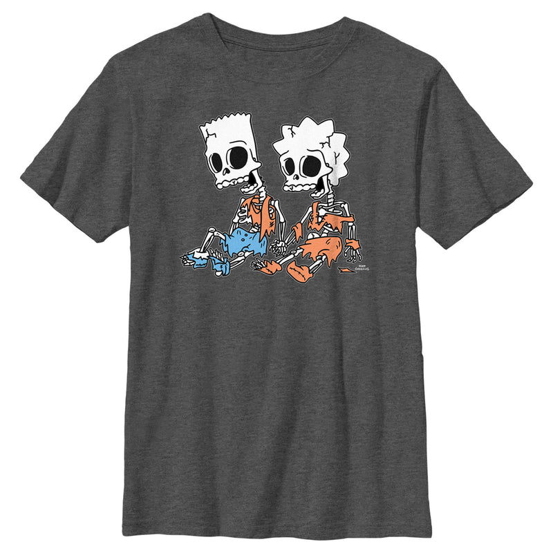 Boy's The Simpsons Skeleton Bart and Lisa T-Shirt