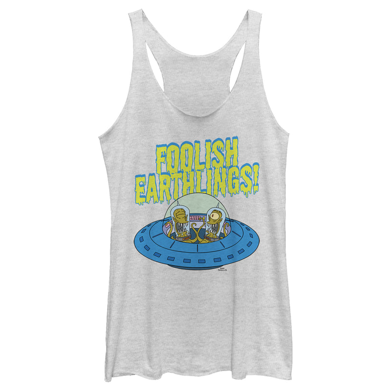 Women's The Simpsons Foolish Earthlings Racerback Tank Top