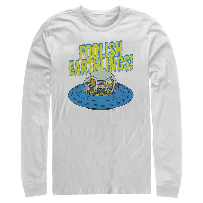 Men's The Simpsons Foolish Earthlings Long Sleeve Shirt