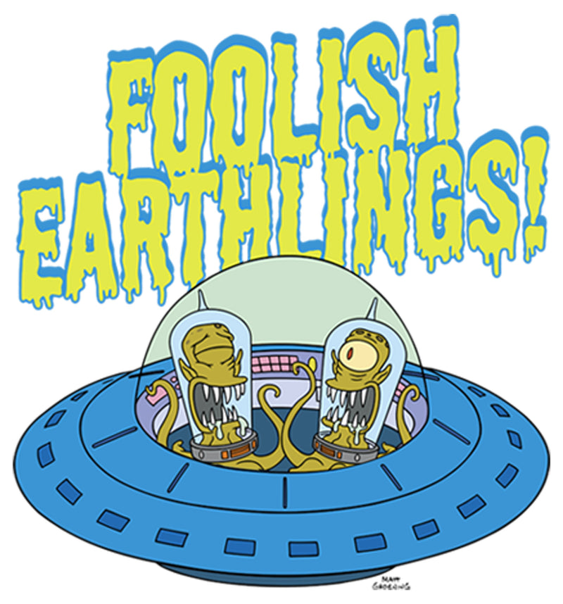 Men's The Simpsons Foolish Earthlings Long Sleeve Shirt