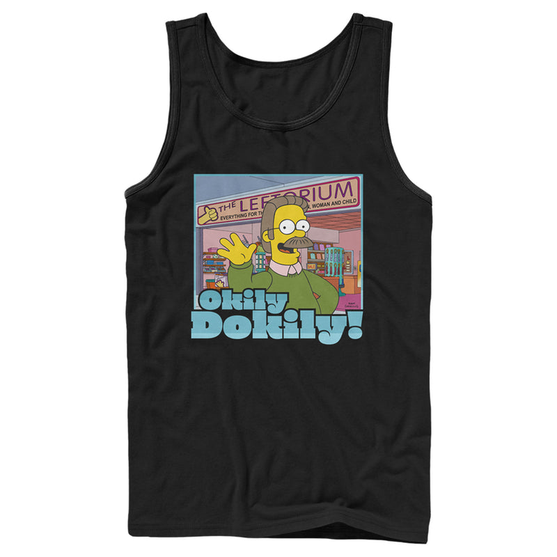 Men's The Simpsons Ned Flanders Leftorium Okily Dokily Tank Top