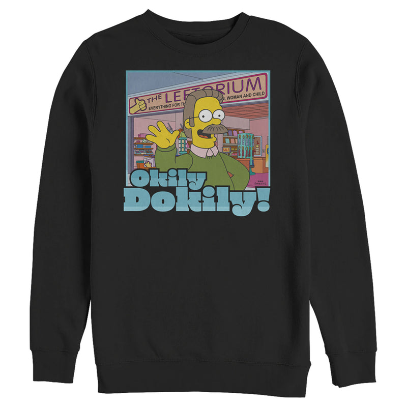 Men's The Simpsons Ned Flanders Leftorium Okily Dokily Sweatshirt