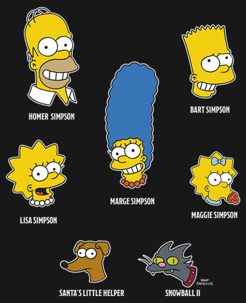 Men's The Simpsons Family Faces Long Sleeve Shirt