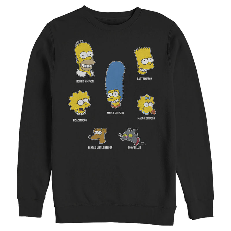 Men's The Simpsons Family Faces Sweatshirt