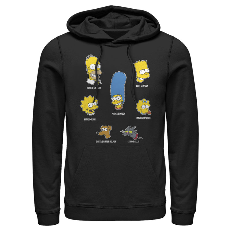 Men's The Simpsons Family Faces Pull Over Hoodie