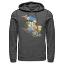 Men's The Simpsons Distressed Family Gone Sledding Pull Over Hoodie