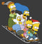 Men's The Simpsons Distressed Family Gone Sledding Pull Over Hoodie