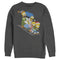 Men's The Simpsons Distressed Family Gone Sledding Sweatshirt