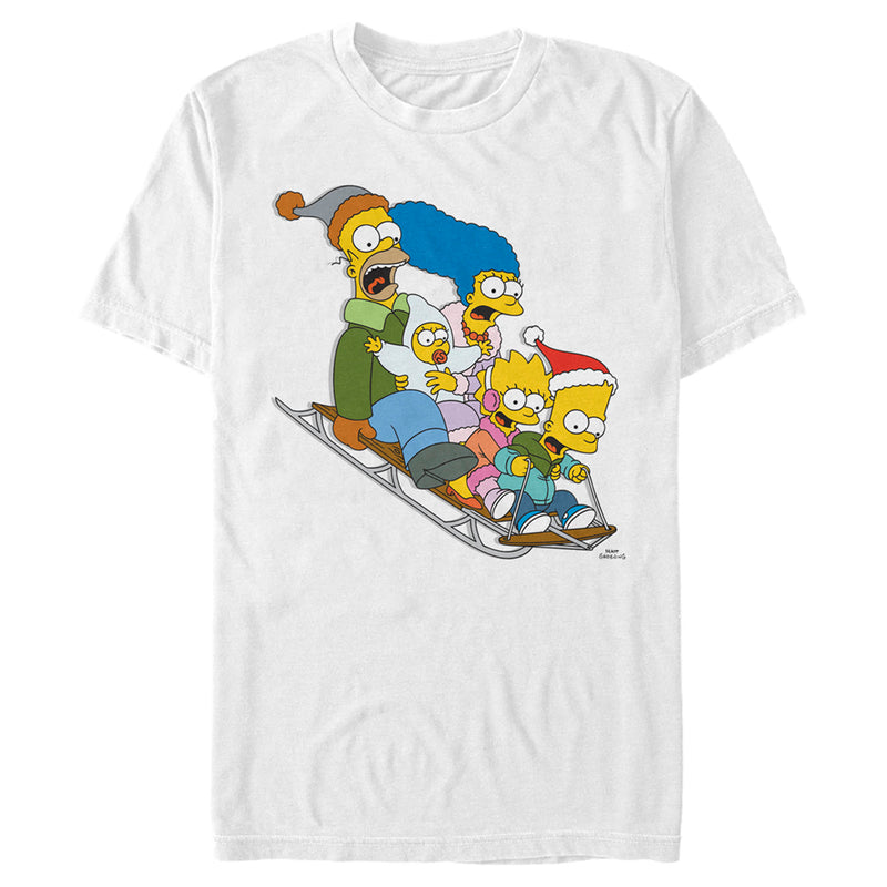 Men's The Simpsons Family Gone Sledding T-Shirt