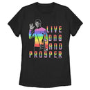 Women's Star Trek: The Original Series Groovy Rainbow Spock Live Long and Prosper T-Shirt