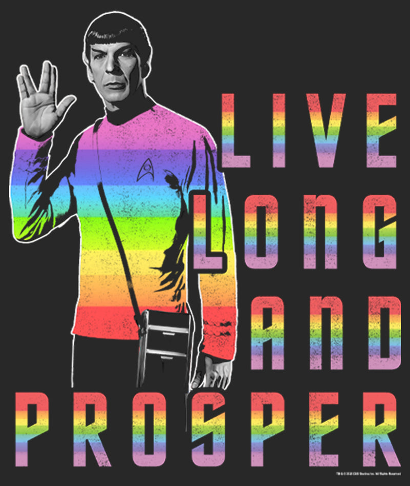 Women's Star Trek: The Original Series Groovy Rainbow Spock Live Long and Prosper T-Shirt