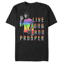 Men's Star Trek Groovy Rainbow Spock Live Long and Prosper T-Shirt