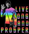 Men's Star Trek Groovy Rainbow Spock Live Long and Prosper T-Shirt