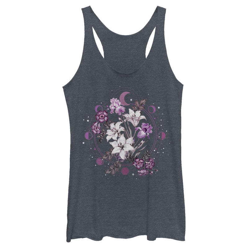 Women's Lost Gods Floral Moon Racerback Tank Top