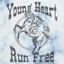 Junior's Lost Gods Young Heart Run Free Cowgirl T-Shirt