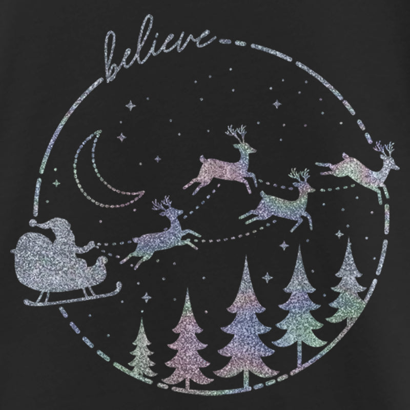 Girl's Lost Gods Believe Christmas Sleigh T-Shirt