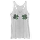 Women's Lost Gods Plaid Shamrocks Chest Racerback Tank Top