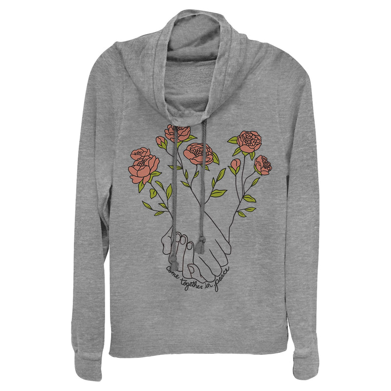 Junior's Lost Gods Come Together in Peace Cowl Neck Sweatshirt