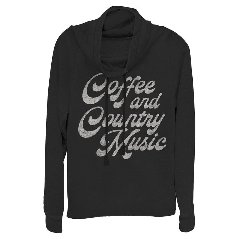 Junior's Lost Gods Coffee and Country Coffee Cowl Neck Sweatshirt