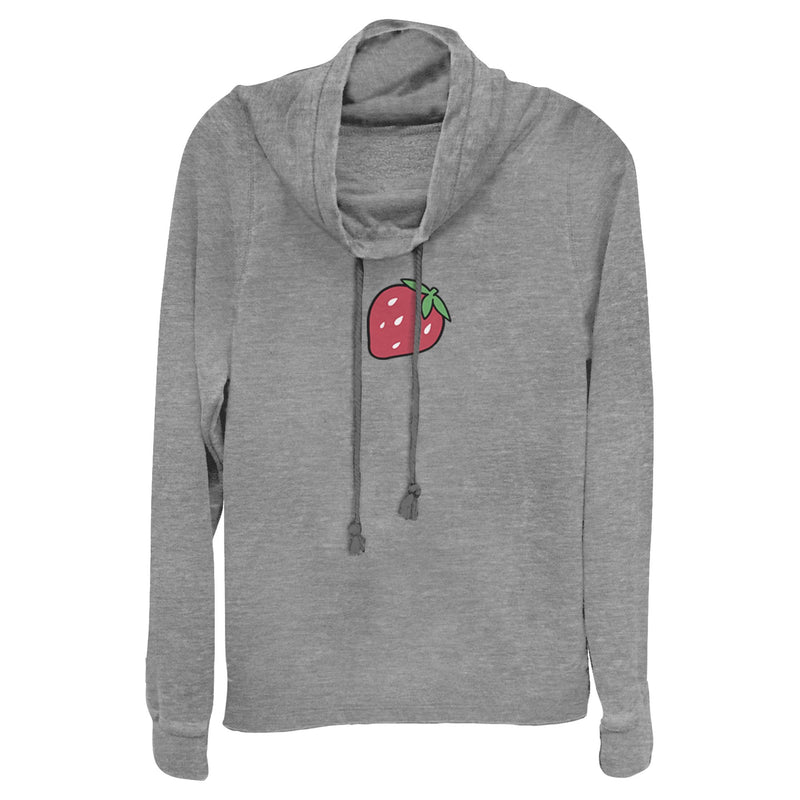 Junior's Lost Gods Cute Strawberry Cowl Neck Sweatshirt