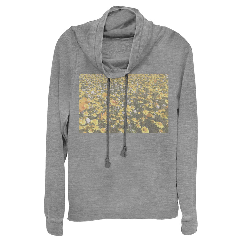 Junior's Lost Gods Daisy Field Cowl Neck Sweatshirt