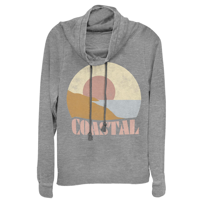 Junior's Lost Gods Coastal Minimalist Cowl Neck Sweatshirt