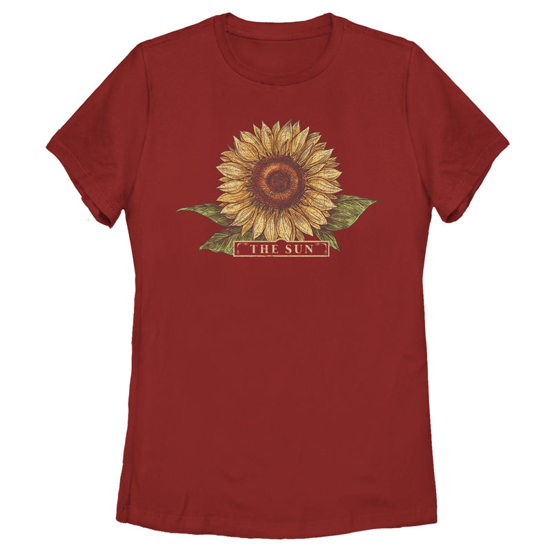 Women's Lost Gods Sunflower Drawing T-Shirt